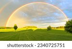 Double rainbow in the countryside