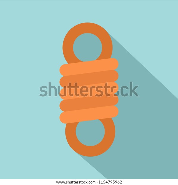 Double spring coil icon. Flat illustration of\
double spring coil icon for web\
design