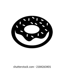 Doughnut Outline Icon. Donut Line Art Logo. Vector Illustration. Isolated On White Background. Editable Stroke