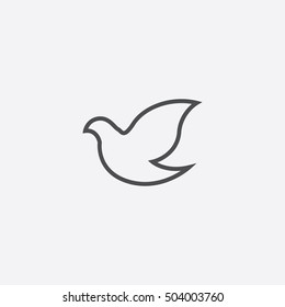 Dove Outline Icon Isolated White Background Stock Illustration ...