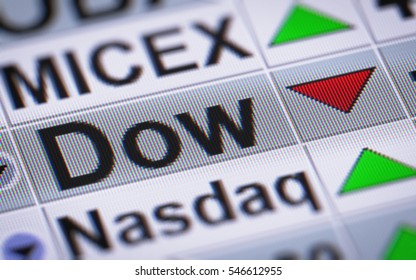 The Dow Jones Industrial Average. Down.