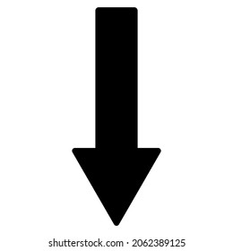 Down arrow icon with flat style. Isolated raster down arrow icon image on a white background.