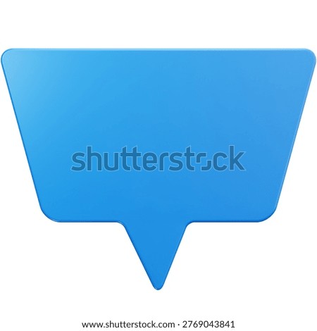 Down Arrow Speech Bubble 3D Illustrations