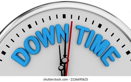 Down Time Clock Break Rest Pause Vacation Holiday Stop Work 3d Illustration