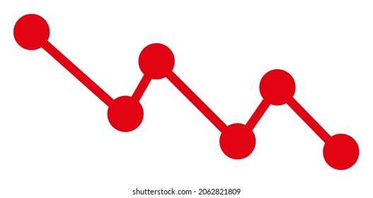 Down Trend Icon With Flat Style. Isolated Raster Down Trend Icon Image, Simple Style.