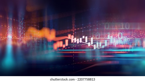 Down Trend Stock Market Investment Graph ,concept Of Down Trend Of Business Investment And Recession.3d Illustration