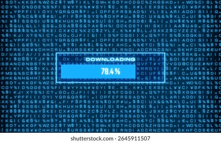 Download data, computer system, data exchange. Unauthorized download, hacked computer system, cyber crime, computer file, IT security. 3D animation