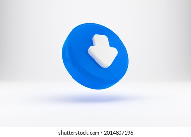 Download icon isolated over white background. 3D rendering.