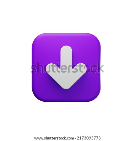 Download sign. 3D render. Interface button isolated on white.