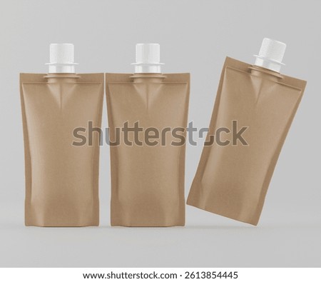 Doypack brown color 3D Render illustration for mockup collection isolated on gray background