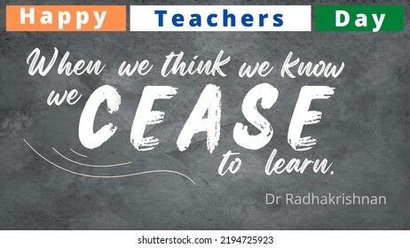 Dr. Radha Krishnan Teachers Day Quote Written On Black Board 