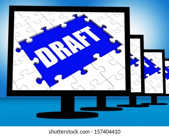 Draft Screen Showing Outline Documents Or Email Letter Online