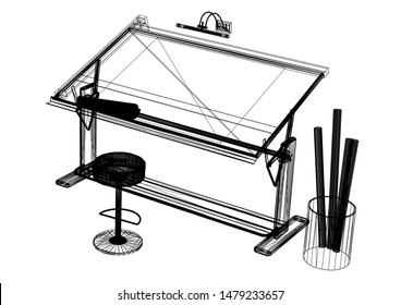  Drafting Table - 3D Rendering