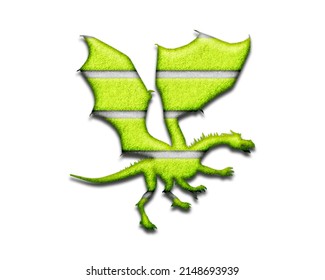 Dragon Animal symbol tennis Cricket ball Icon optic yellow Logo, 3d illustration