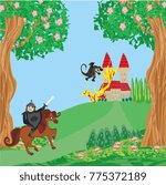 Dragon attacks the castle