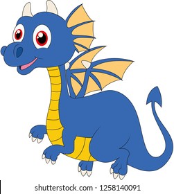 Dragon Blue Cartoon Stock Illustration 1258140091 | Shutterstock