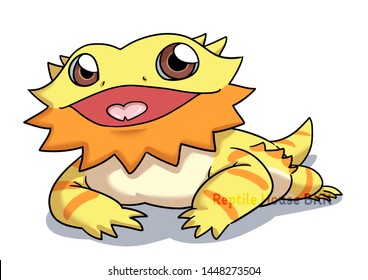 ิbearded dragon character cartoon lizard