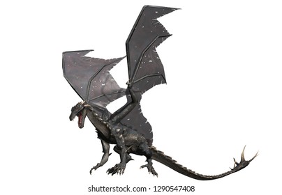 Dragon Fantasy Middle Ages Dragon Flying Stock Illustration 1290547408 