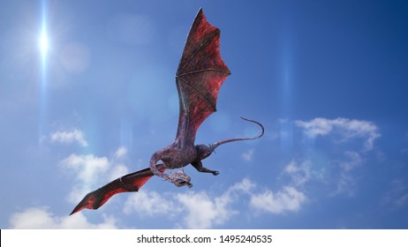 Dragon Giant Fairy Tale Creature Flying Stock Illustration 1550341199