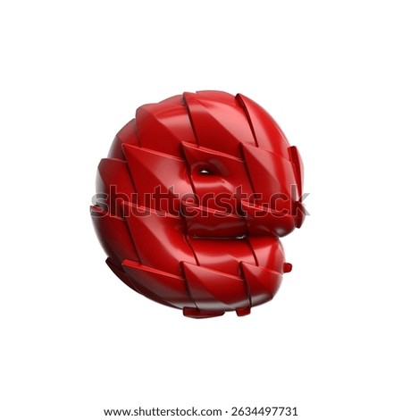 dragon letter E - Lower-case 3d reptile scale font - Suitable for Chinese new year, myths or video games related subjects. 3D Illustration