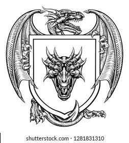 Dragon Medieval Heraldic Coat Arms Crest Stock Illustration 1281831310 ...