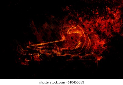 dragon shape incense sticks holder on abstract background. - Shutterstock ID 610455353