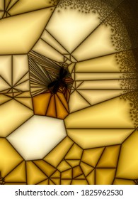 Dragonfly On Yellow Stained Glass