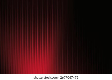 A dramatic abstract background featuring a deep red vertical ribbed texture against a dark black backdrop, illuminated by a striking spotlight effect.
