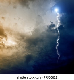 Dramatic Background - Dark Stormy Sky, Lightning