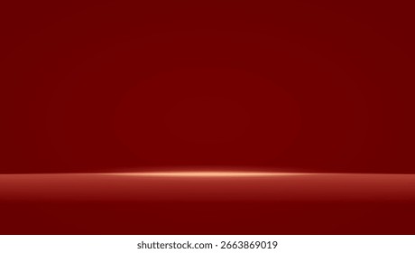 Dramatic Red Background Perfect for Product Displays, A subtle lighter red horizontal band near the bottom creates a platform effect ideal for showcasing products or adding visual interest to designs.