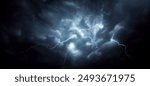 Dramatic sky with storm clouds before rain and lightning. Panoramic view of the stormy sky and dark clouds.  Concept on the theme of weather, natural disasters, typhoon.