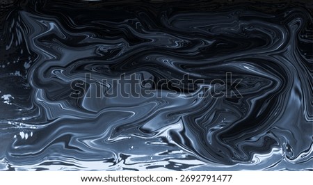 A dramatic and sophisticated abstract design featuring a deep marbling effect. Rich shades of dark blue and black intertwine, creating a powerful, fluid texture that suggests depth and mystery for imp