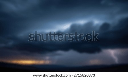 Dramatic Storm Lightning Strikes Under Dark with Ominous Clouds.