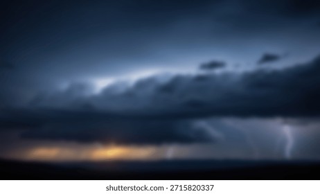 Dramatic thunderstorm Lightning strikes through dark with menacing clouds.