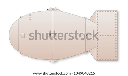 Drawing of the atomic bomb code named Fat Man