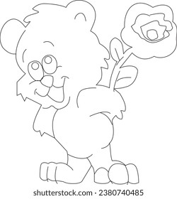 drawing bear white background