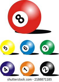 Drawing Billiard Balls, Great For Your Business Logo Or Wallpaper