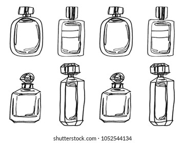 Drawing By Felt Pen Perfume Set Stock Illustration 1052544134 ...