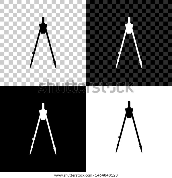 Drawing compass icon isolated\
on black, white and transparent background. Compasses sign. Drawing\
and educational tools. Geometric instrument. Education\
sign