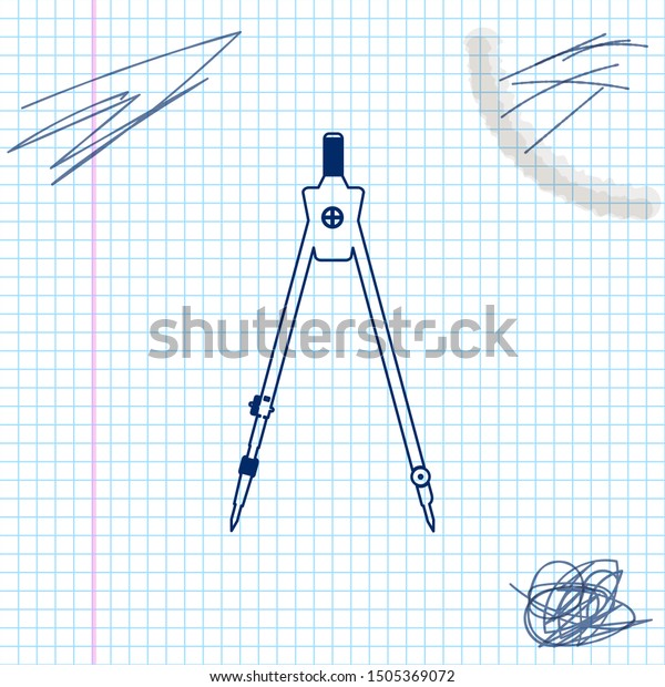 Drawing compass line sketch icon isolated\
on white background. Compasses sign. Drawing and educational tools.\
Geometric instrument. Education\
sign