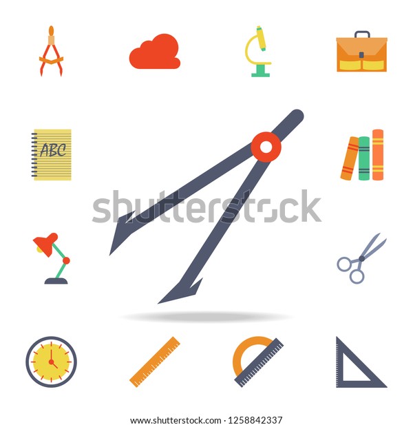 Drawing compasses colored icon.\
Detailed set of colored education icons. Premium graphic design.\
One of the collection icons for websites, web design, mobile\
app