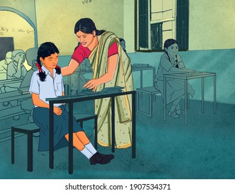 Drawing Created By Indian Illustration Artist Stock Illustration ...