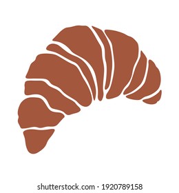 Drawing Of Croissant Icon. Croissant Isolated On White Background. 