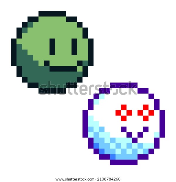 Drawing Cute Emoticon Pixel Art Stock Illustration 2108784260 ...