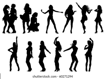 Drawing Female Body Various Poses Stock Illustration 60271294 ...