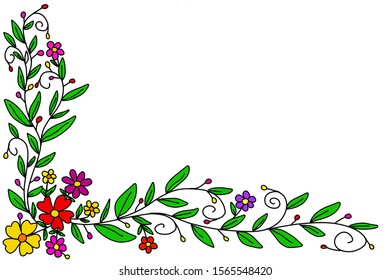 Drawing Flower On White Background Stock Illustration 1565548420 ...