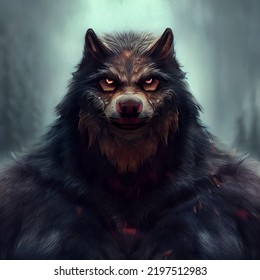 Drawing of a gloomy werewolf