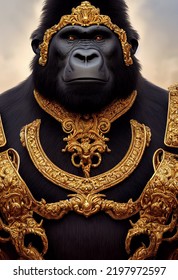 Drawing Of A Gorilla King 