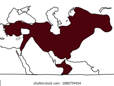 A Drawing Of Great Seljuk Empire