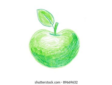 Drawing green apple